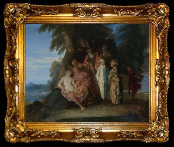 framed  Claude Gillot A scene inspired by the Commedia Dell arte, ta009-2
